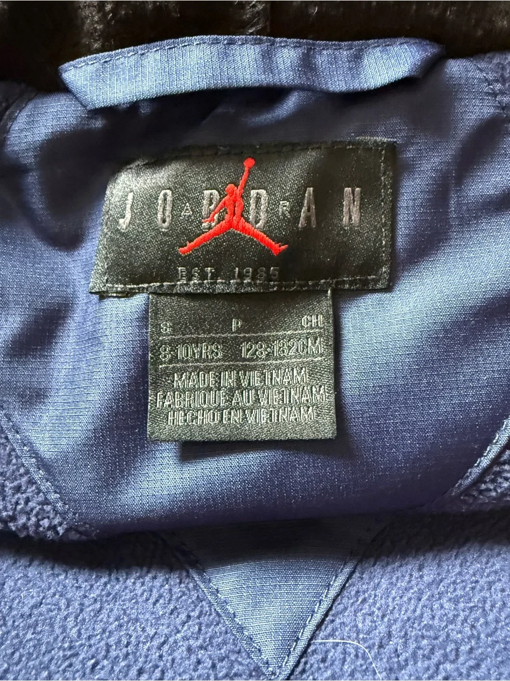 Jordan Boys' Navy & Black Puffer Vest with Sleeved Hoodie